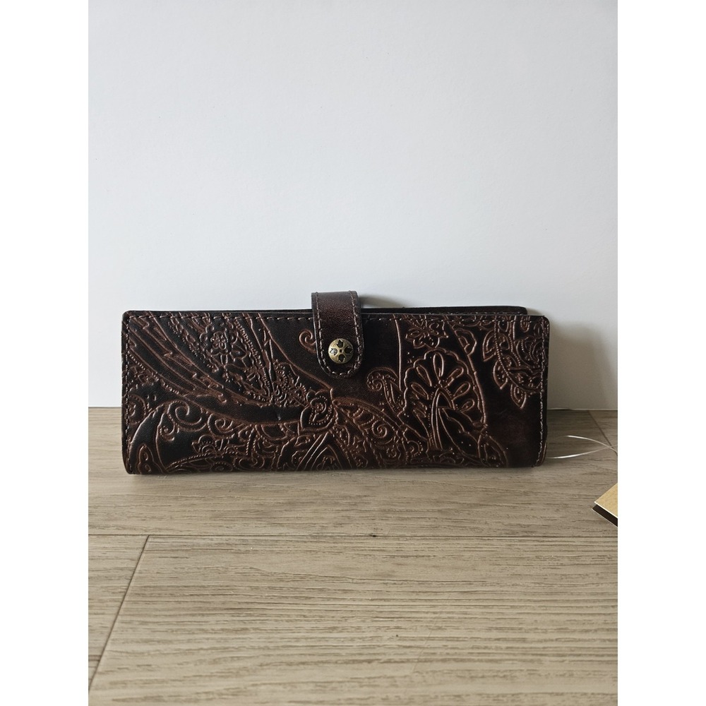 Patricia Nash Dark Brown Tooled Leather Wallet